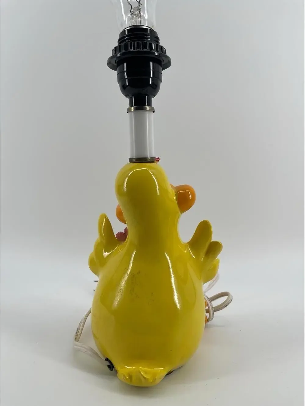 Vintage 1970s 1980s Yellow Duck Ceramic Table Lamp Nursery Decor 14” Tested